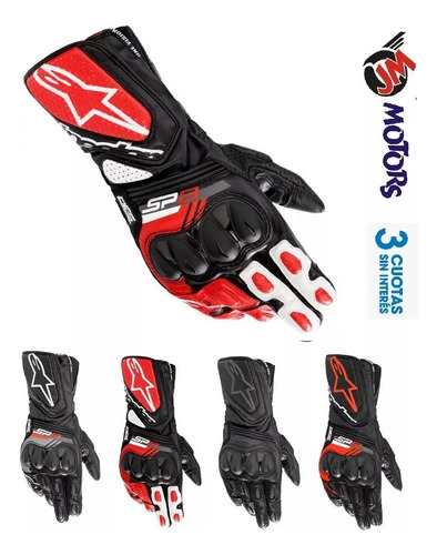 Jm Guantes Moto Alpinestars Sp-8 V3 Cuero Protecciones Pista