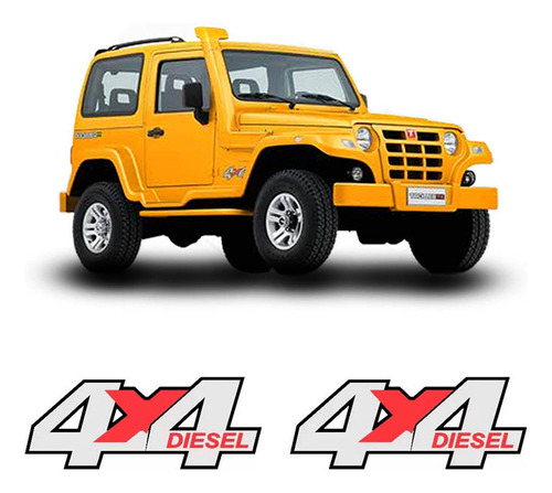 Par De Emblemas Adesivos 4x4 Diesel Troller 2005