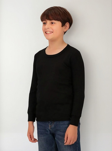 Camiseta Térmica Mota Talla 16 Color Negro Pack X2 Mt4454