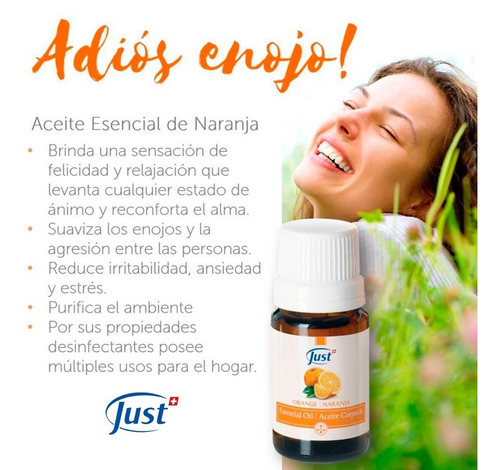 Imagen 4 de 7 de Aceite De Naranja Just 10ml Producto Original Swiss Just