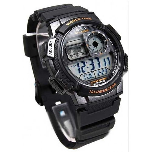 Imagen 2 de 8 de Reloj Casio Digital Caucho Ae1000w-1a 100m Crono Alarma