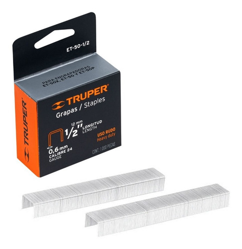 Grapas X2 1/2 Truper 12mm Et-50 Tapizar 1000pcs