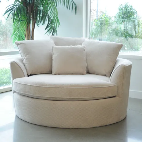 comprar Sillon Sofa Redondo Clasico Moderno Chenille Mueblesoasis