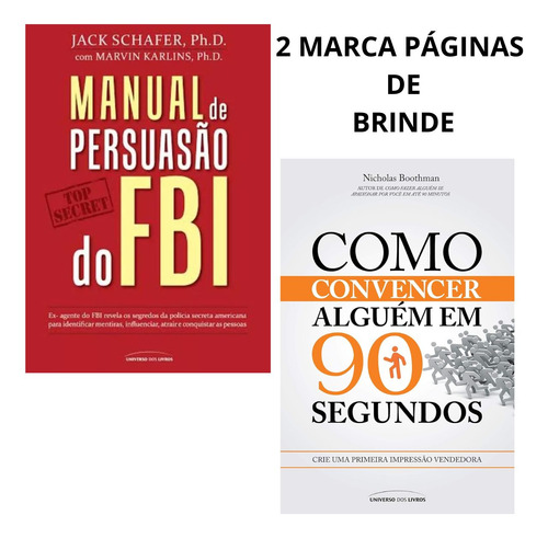 Kit Manual De Persuasão Do Fbi + Como Convencer Alguém Em 90 Segundos - Novos Lacrados