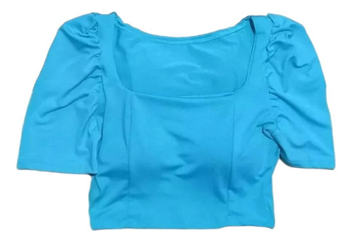 Cropped Top Blusinha Manga Princesa Bufante Moda Blogueira