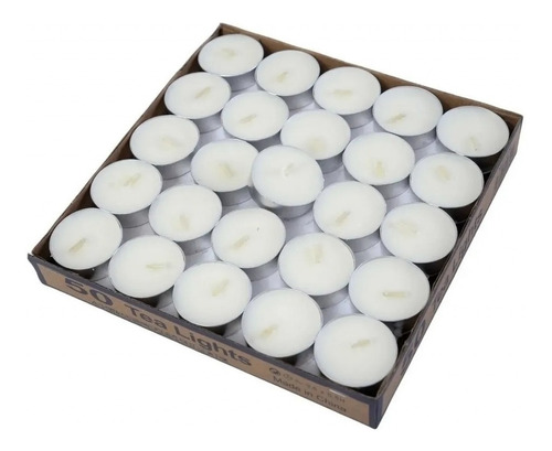 Pack 50 Velas Blancas Chatas Hornito Decoración Ltf Shop 