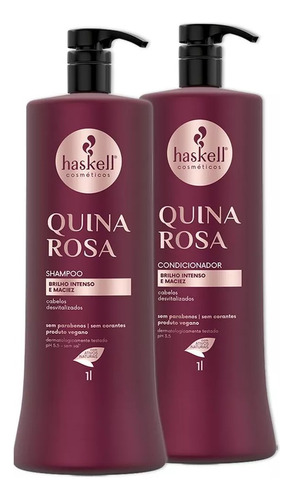 Haskell Quina Rosa Shampoo E Condicionador Brilho 1 Litro