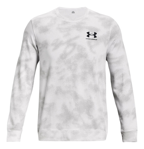 Polera Train Ua Rival Terry Novelty Crew Blanco Hombre