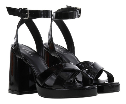 Imagen 3 de 4 de Tacones Para Mujer Dama Tipo Sandalia Con Plataforma Frontal