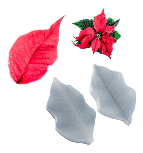 Molde De Silicone 163 - Marcador De Poinsettia - Flor Natal