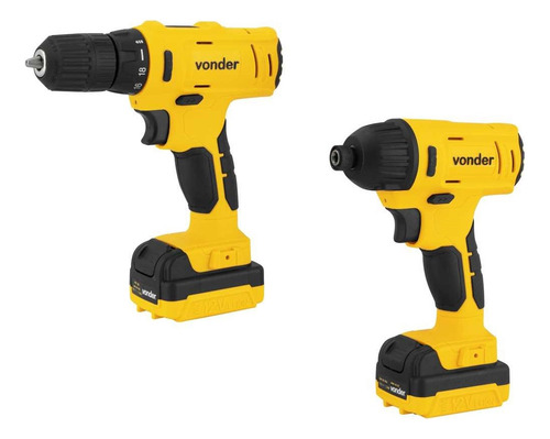 Furadeira E Parafusadeira Com Impacto 12v Pfbv 012 Vonder Amarelo