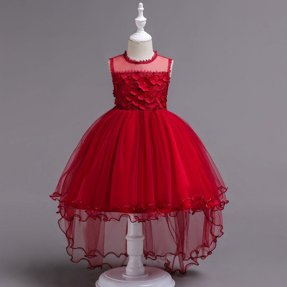 Vestido Niña Fiesta Cola De Pato Dama De Honor Bordó Vino | Envío gratis Vestido Niña Fiesta Cola De Pato Dama De Honor Bordó Vino | Envío gratis
