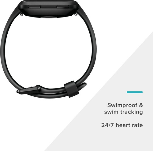 Reloj Inteligente Fitbit Versa, Aluminio Negro, Talla Unica