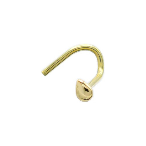 Piercing Aro Nariz Nostril Oro 18k Gota Liso Copawa Joyas®