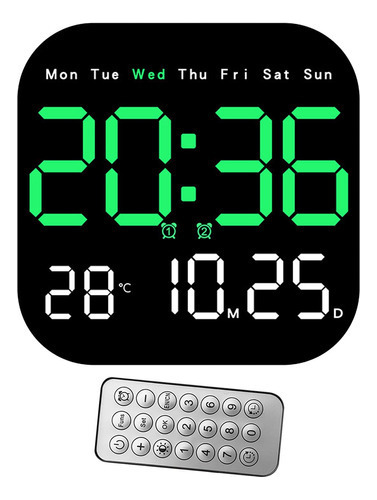 Despertador Digital De Mesa, 10 Niveles De Brillo, Color Ver