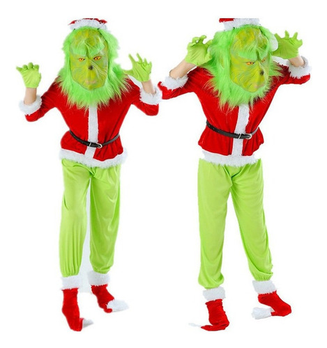 Disfraz De Navidad Grinch For Niños Sombrero De Navidad 6pcs