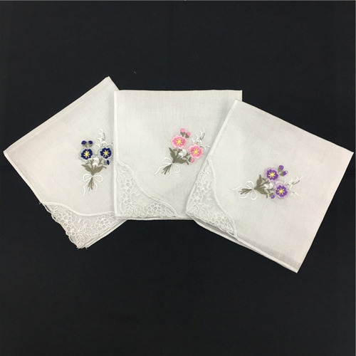 B Pañuelos De Algodón De 12 Piezas Para Mujer, Estampado De
