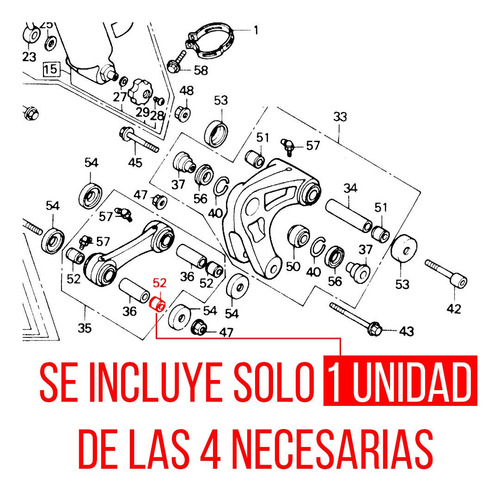 Buje Reparacion Bieleta Honda Xr 250 R Por Unidad