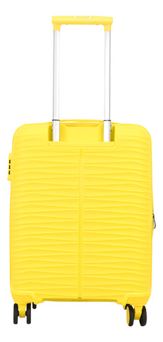Valija Maleta Carry On 20 Polipropileno Resistente Flexible Amarillo Rayas
