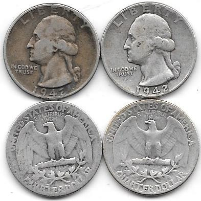 Moneda Estados Unidos 25 Centavos Dolar Plata Año 1942 Buena