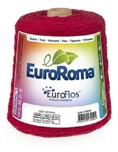 Barbante Euroroma Colorido N 6 - Cor: 1000 Vermelho