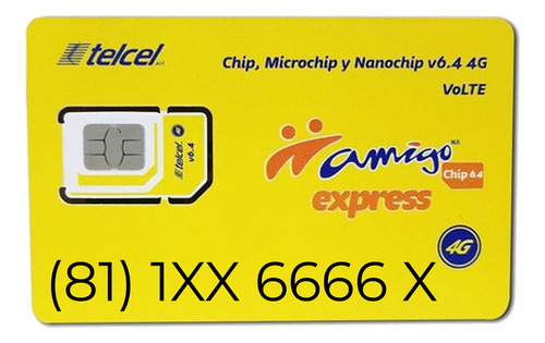 Chips Telcel Vip Números Raros Fáciles Y Repetitivos 4