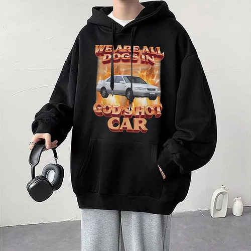 Sudadera Con Capucha We Are All Dogs In God's Hot Car Meme P