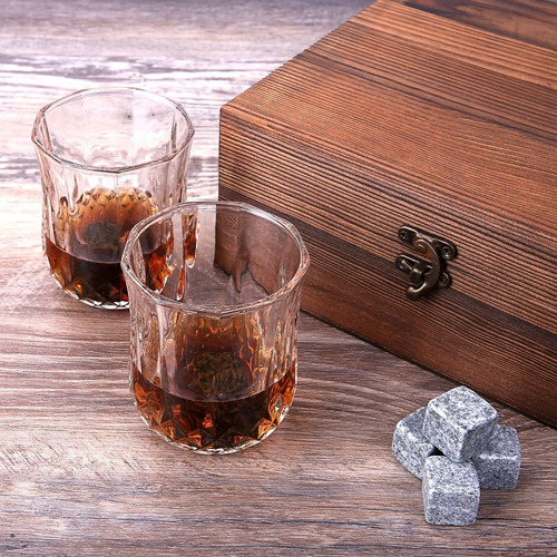 Set Piedras Enfriadoras Whisky Reutilizables Color Transparente