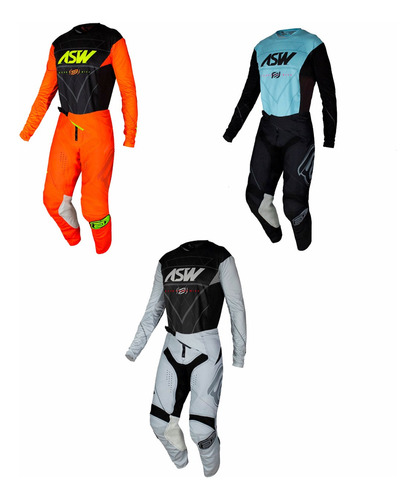 Kit Conjunto Asw Podium Vertice 21 Motocross Trilha Cores 