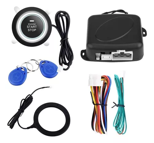 Entrada pasiva sin llave DC12V Alarma de coche Motor de arranque con botón  universal para vehículos, kit de botón de arranque con 2 llaves