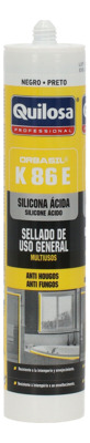 Silicón Sellador Negro 280ml Quilosa Antihongo Multiuso Acid