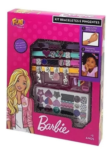Kit Infantil Bracelete Com Pingentes Da Barbie Para Montar