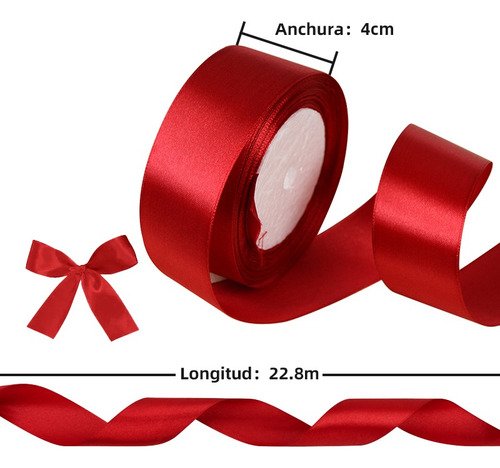 . - De 5 Rolos De Fita De Cores De Decoração De Cetim 4 Cm 1