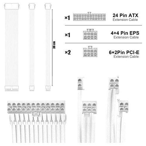 Kit De Extensión De Cable De Psu De 30 Cm De Longitud ...