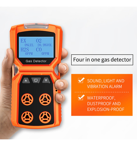 Medidor De Gas Queenly-multi O2 H2s Co Lel 4 En 1 Ox