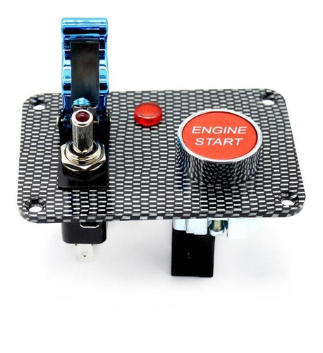 Car Engine Start Push Button Blue Cover Toggle Switch Panel