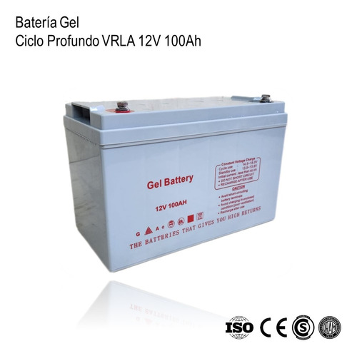 Bateria 12v 100ah Vrla Gel Ciclo Profundo Usb Xlt