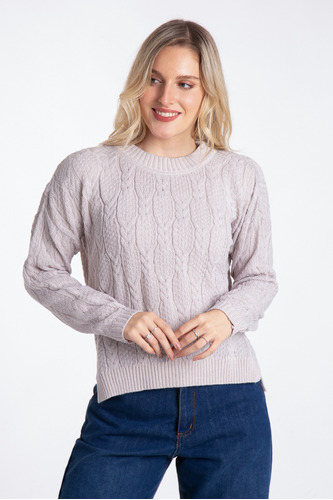 Sweater De Lana Mohair Con Trenzas. Laila. Elina
