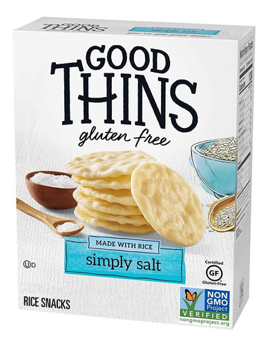 Simplemente Buenas Thins Sal Arroz Snacks Sin Gluten Galleta