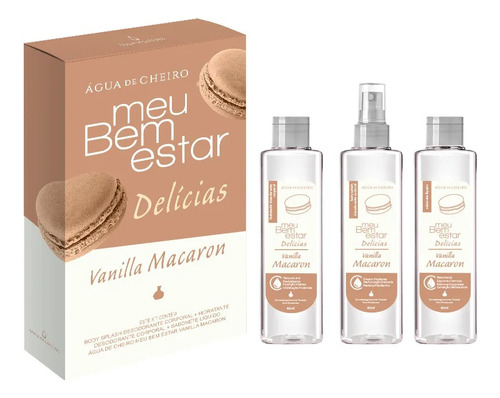 Kit Água De Cheiro Delícias Vanilla Macarron (3 Produtos)