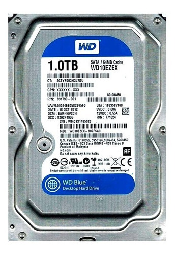 Disco Duro Western Digital Wd10ezex, 1tb, Sata 6gb/s, 7200