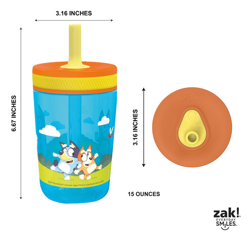 Set De Vasos Bluey Kelso De Zak Designs, 450 Ml, 2 Unidades,