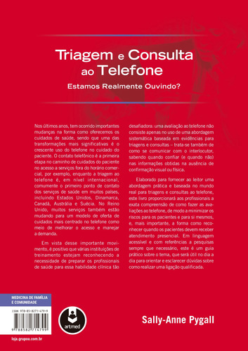 Triagem e Consulta ao Telefone: Estamos Realmente Ouvindo?, de Pygall, Sally-Anne. Editorial ARTMED EDITORA LTDA.,Royal College of General Practitioners - RCGP, capa mole em português, 2018