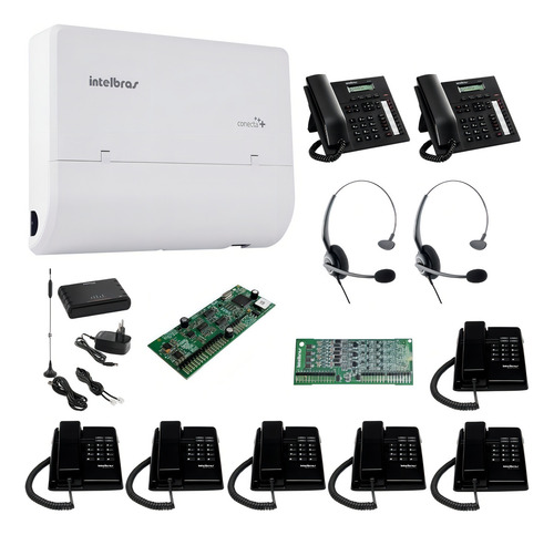 Combo Central Telefónica Pabx de 2 líneas y 8 extensiones Intelbras