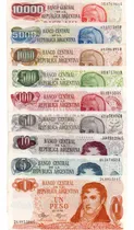 Comprar Argentina Lote 9 Billetes Serie Pesos Ley Sin Circ. Unc\u002Faunc