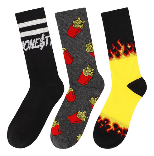 Imagen 1 de 5 de 3 Pack Calcetines Fit Largo Estampados Hombre C&a (3014554)