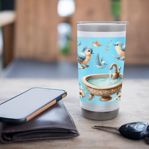 Taza Aislante De Acero Inoxidable Con Diseño Floral