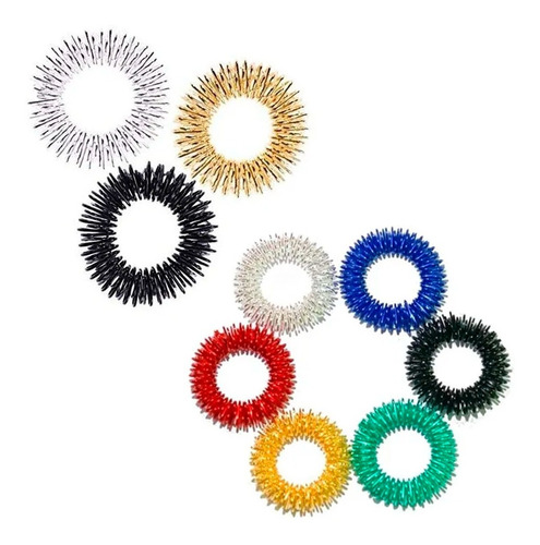 Imagen 8 de 10 de Anillo Sensorial Acero Antiestrés Juego Juguete Colores