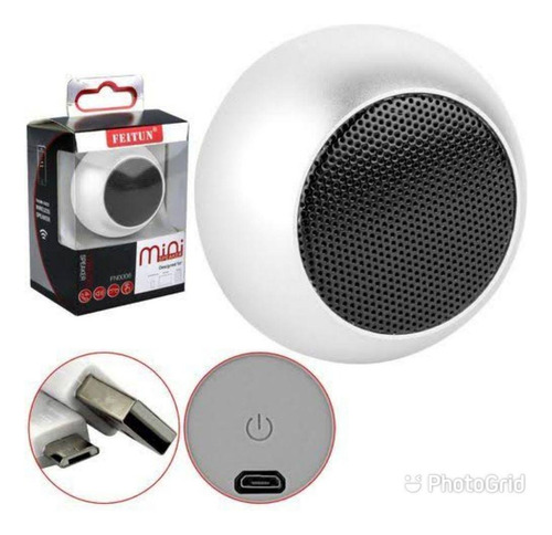 Alto-falante Minispeaker Usb Caixa Portátil Com Bluetooth Prateado