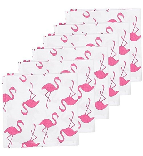 C Y F Home Beachy Flamingo Woven Cotton Napkin Juego De 6 18